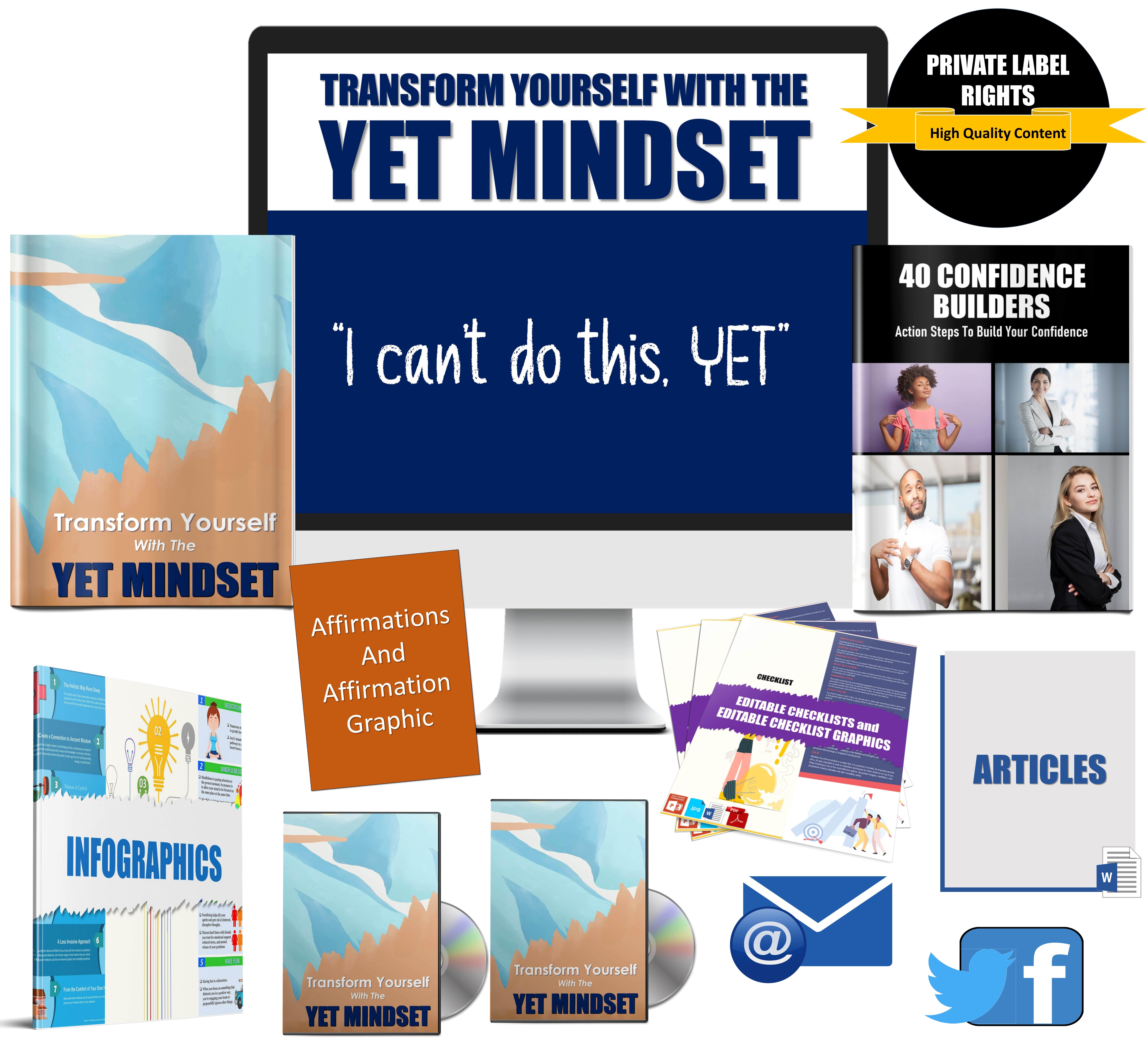 Transform Yourself With The Yet Mindset – “I Can’t Do This, Yet” Giant Content Pack PLR Rights